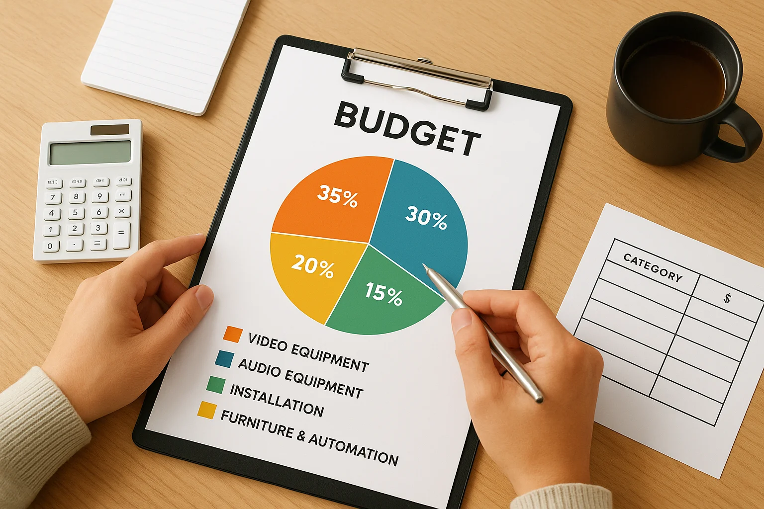 Break your budget into specific categories