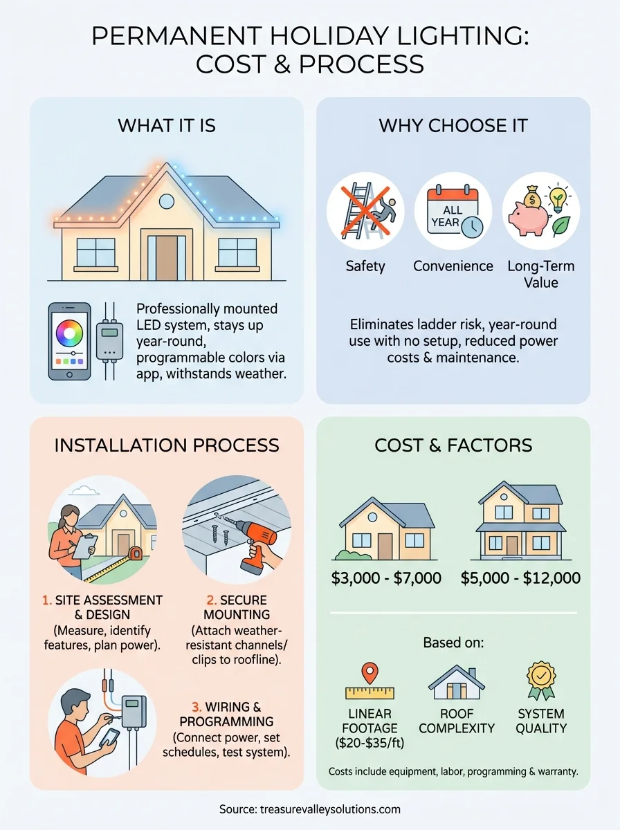 permanent holiday lighting installation infographic